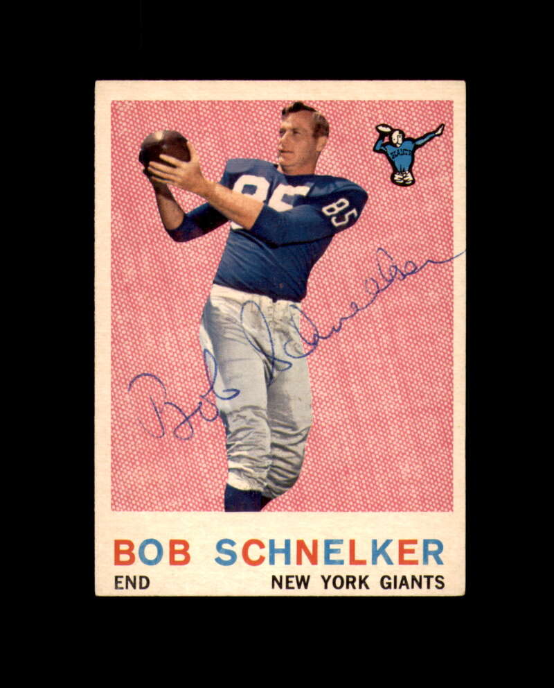 Bob Schnelker Autograph 1959 Topps New York Giants Signed