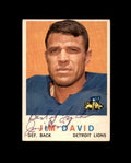 Jim David Signed 1959 Topps Detroit Lions Autograph