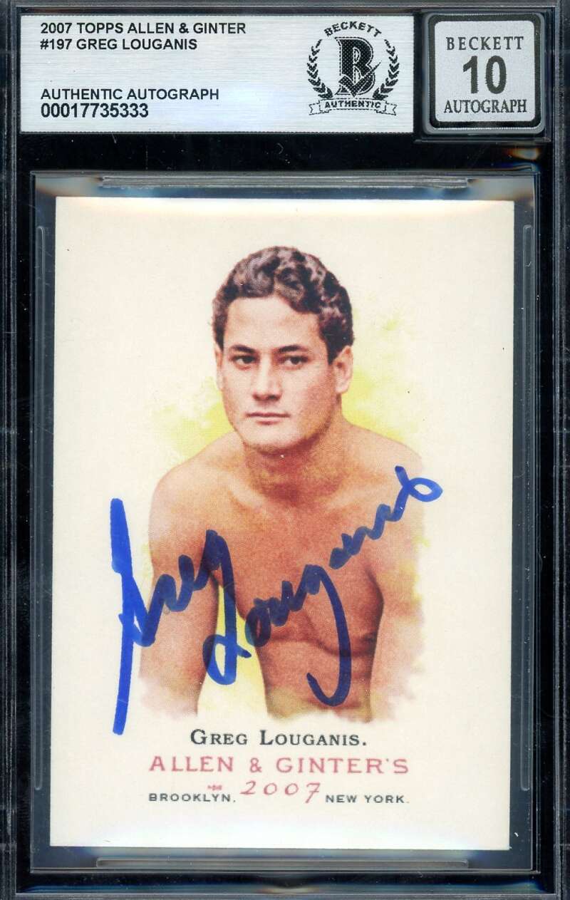 Greg Louganis Gem Mint 10 Beckett BAS Signed 2007 Topps Allen & Ginter Autograph