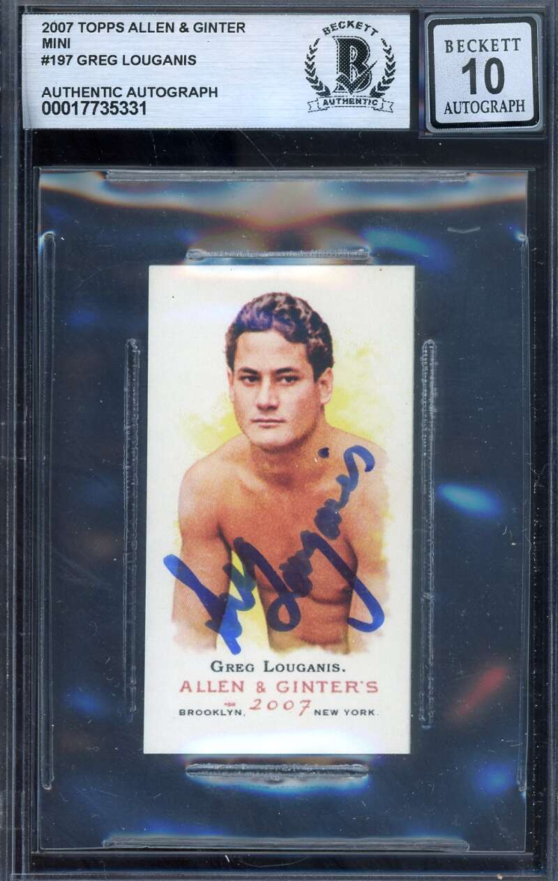 Greg Louganis Gem Mint 10 Beckett BAS Signed 2007 Topps Allen & Ginter Mini Autograph