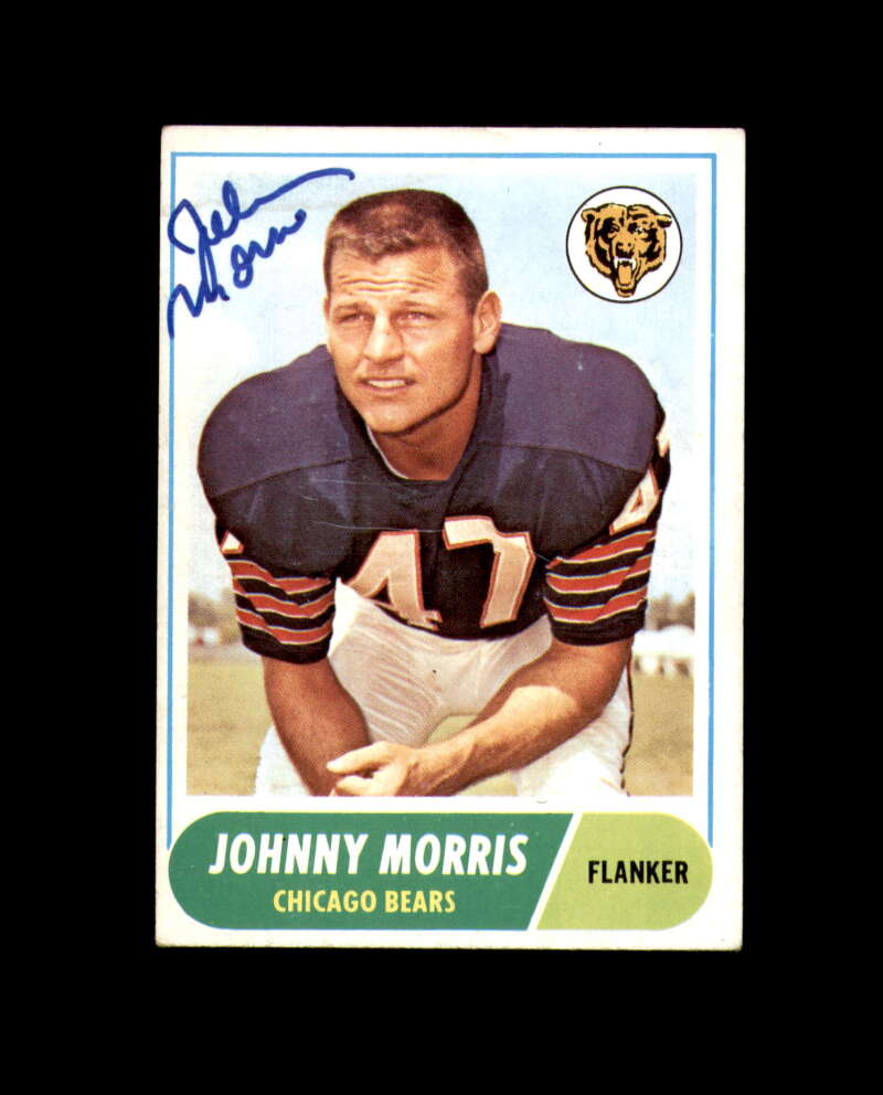 Johnny Morris Signed 1968 Topps Chicago Bears Autographed