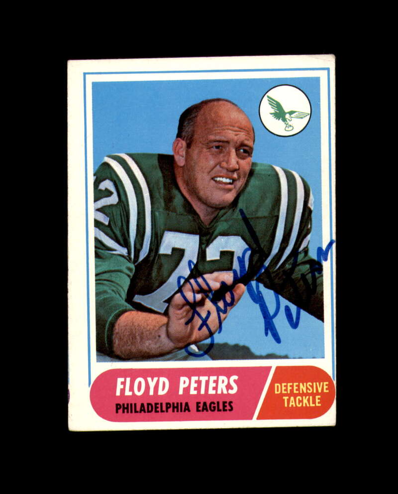 Floyd Peters Signed 1968 Topps Philadelphia Eagles Autographed