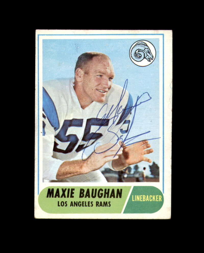 Maxie Baughan Signed 1968 Topps Los Angeles Rams Autograph