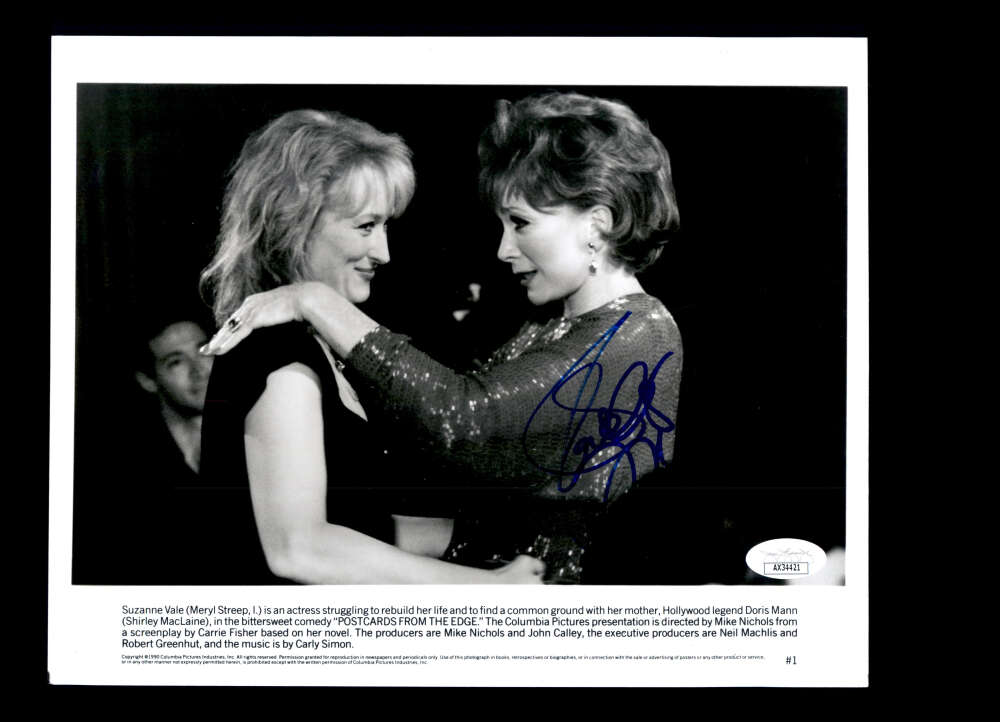 Shirley Maclaine JSA Coa Signed 8x10 Photo Autograph