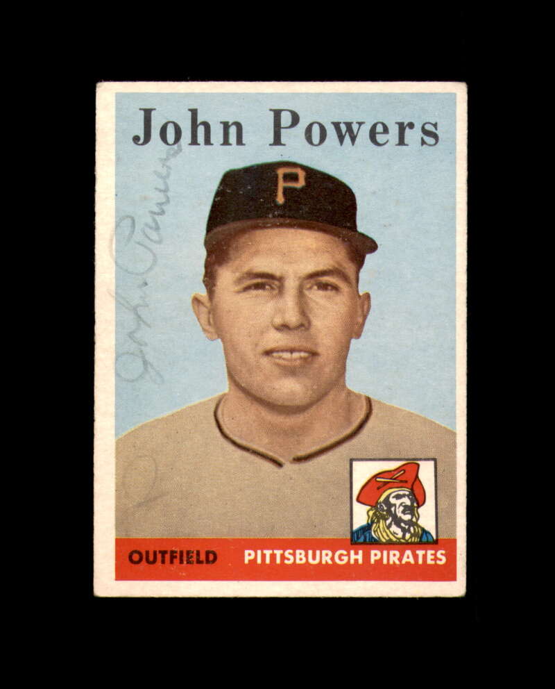 John Powers Signed Authentic 1958 Topps Pittsburgh Pirates Autograph
