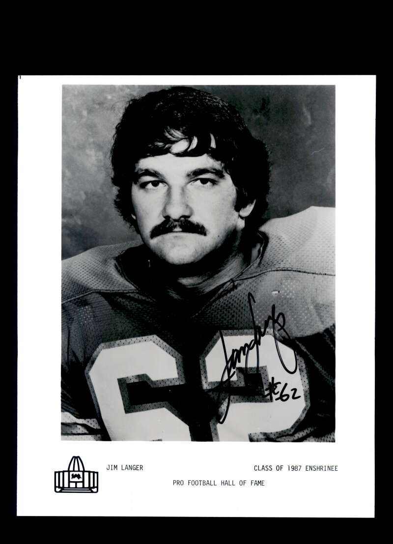 Jim Langer Signed 8x10 Photo Dolphins Autograph