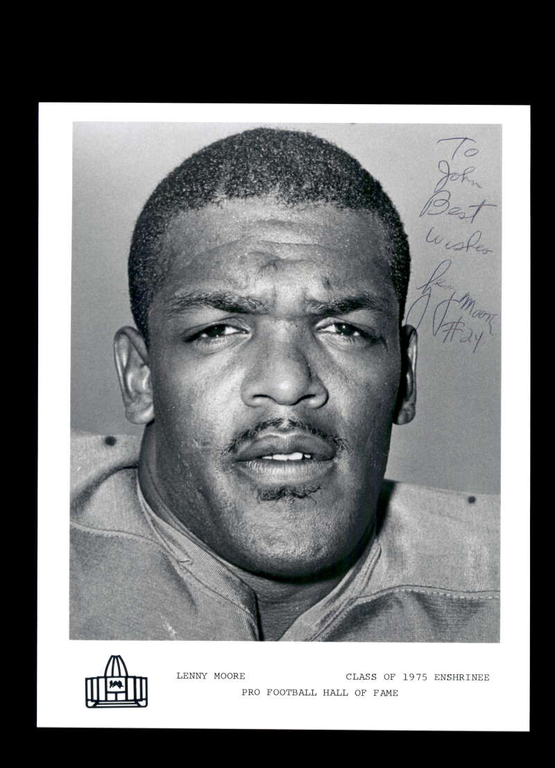 Lenny Moore Signed 8x10 Photo Colts Autographed