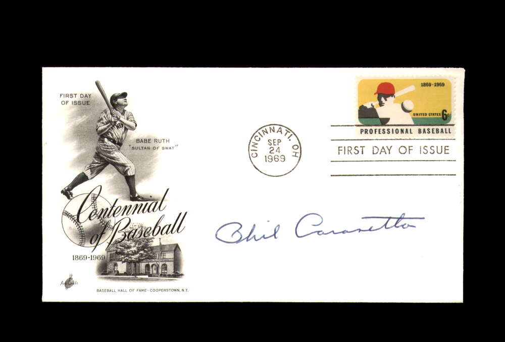Phil Cavarretta Signed 1969 Centennial First Day Cover Cache FDC Autograph