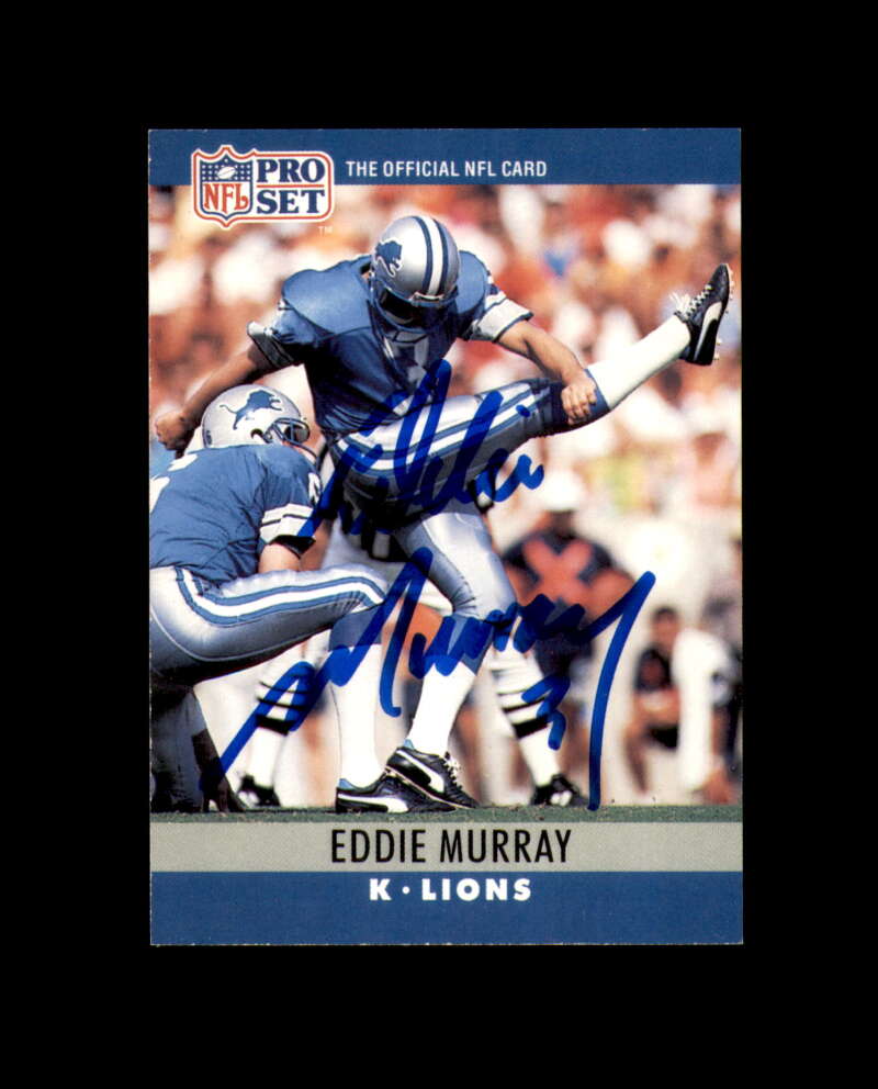 Eddie Murray Signed 1990 Pro Set Detroit Lions Autograph