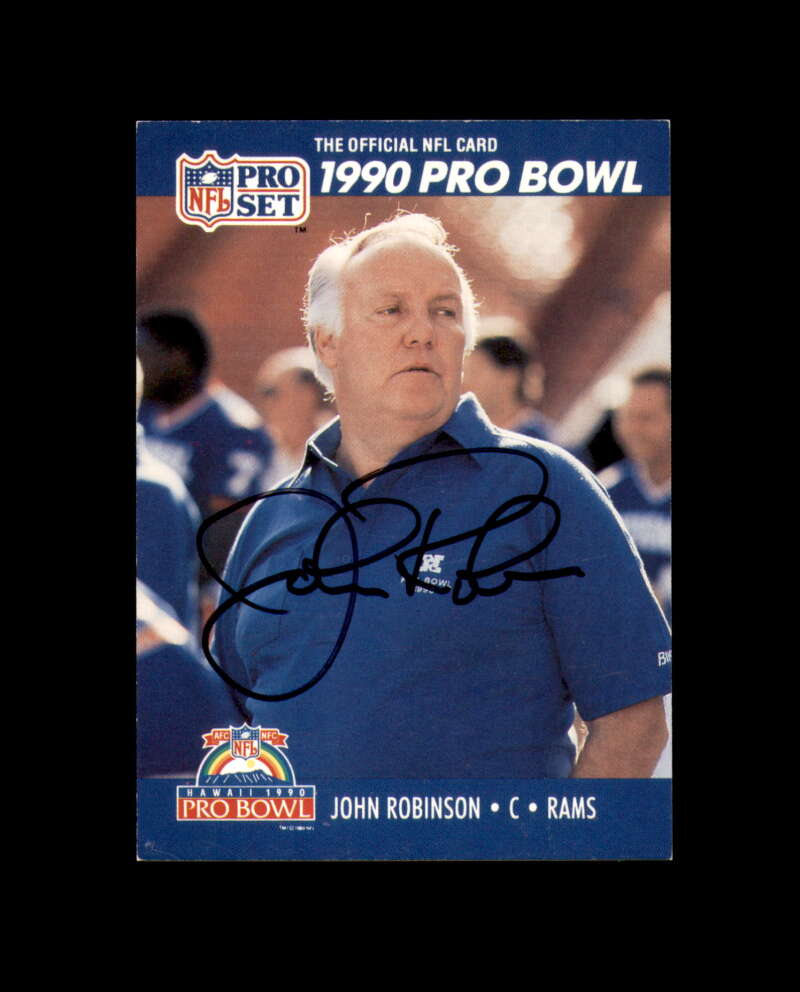 John Robinson Signed 1990 Pro Set Pro Bowl Los Angeles Rams Autograph