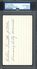 Hilton Smith PSA DNA Coa Signed 3x5 Index Card Signed