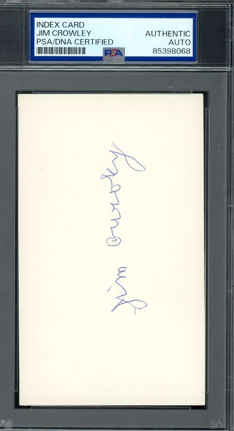 Jim Crowley PSA DNA Signed 3x5 Index Card Four Horseman Notre Dame Autograph