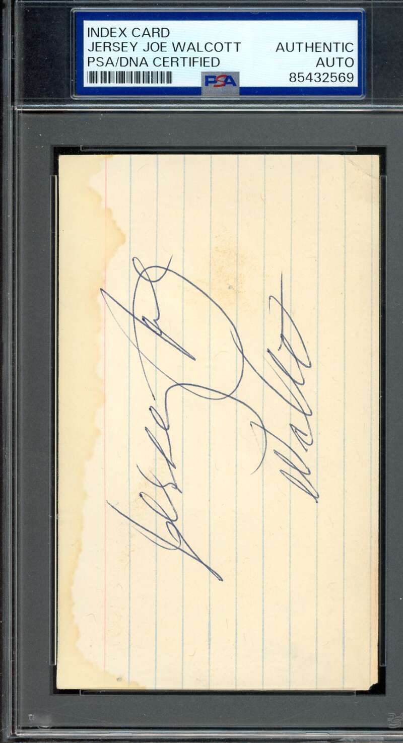 Jersey Joe Walcott PSA DNA Coa Signed 3x5 Index Card Autograph