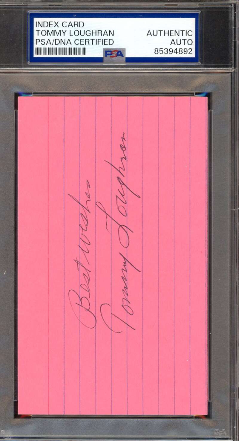 Tommy Loughran PSA DNA Coa Signed D.82 3x5 Index Card Autograph