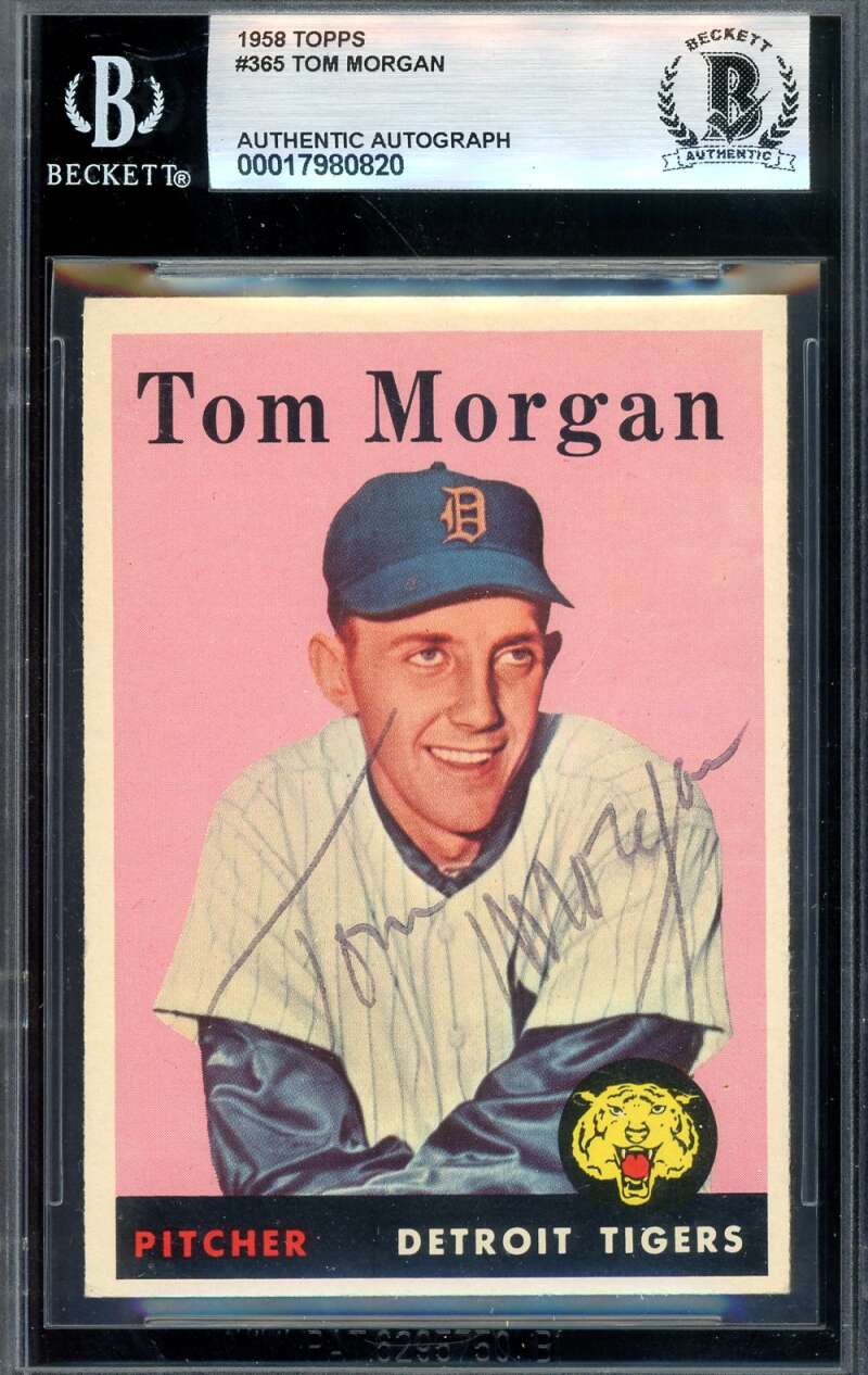 Tom Morgan Beckett BAS Signed 1958 Topps Autograph