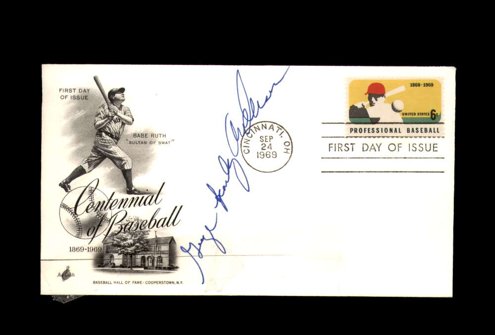 George Sparky Anderson PSA DNA Signed 1969 Centennial First Day Cover Cache FDC Autograph