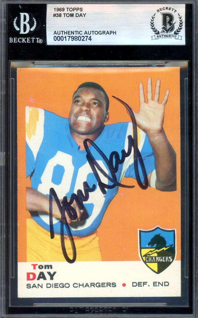 Tom Day Beckett BAS Signed 1969 Topps Autograph