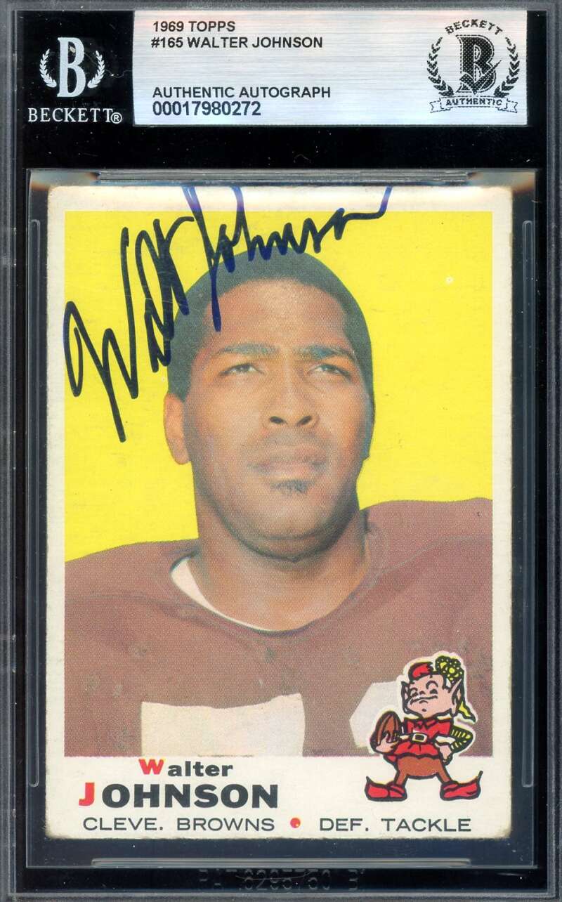 Walter Johnson Beckett BAS Signed 1969 Topps Rookie Autograph