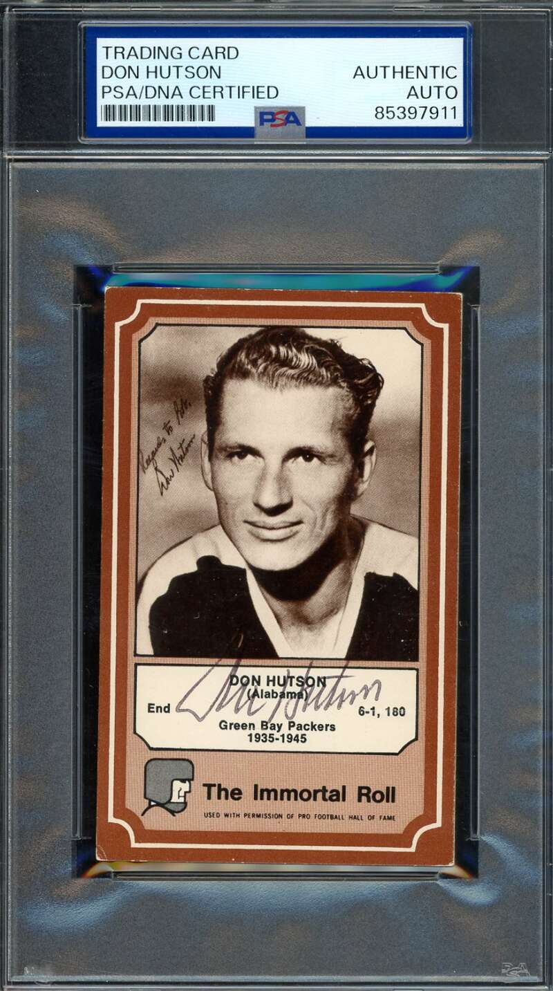 Don Hutson PSA DNA Signed 1975 Fleer Immortal Roll Autograph