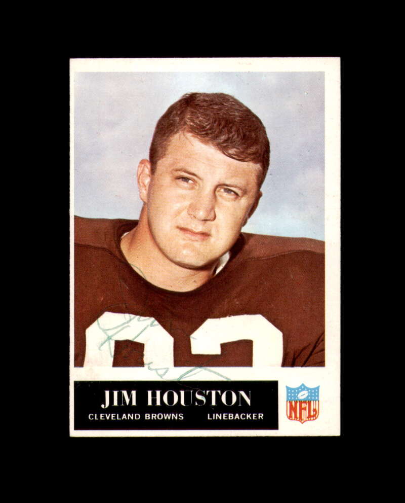 Jim Houston Signed 1965 Philadelphia Gum Cleveland Browns Autograph