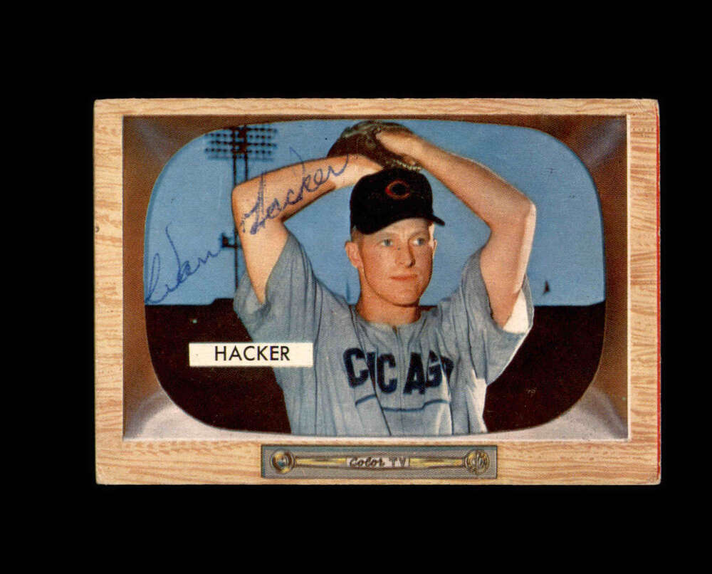 Warren Hacker Signed 1955 Bowman Chicago Cubs Autograph