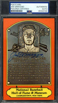 Joe DiMaggio PSA DNA Coa Signed Dexter Press Color Hall Of Fame Plaque Postcard Autograph