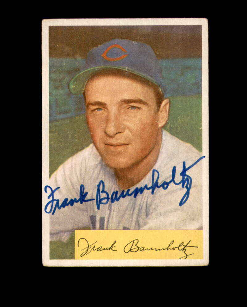 Frank Baumholtz Signed 1954 Bowman Chicago Cubs Autographed