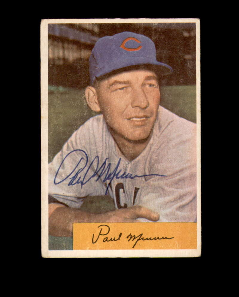Paul Minner Autograph 1954 Bowman Chicago Cubs Signed