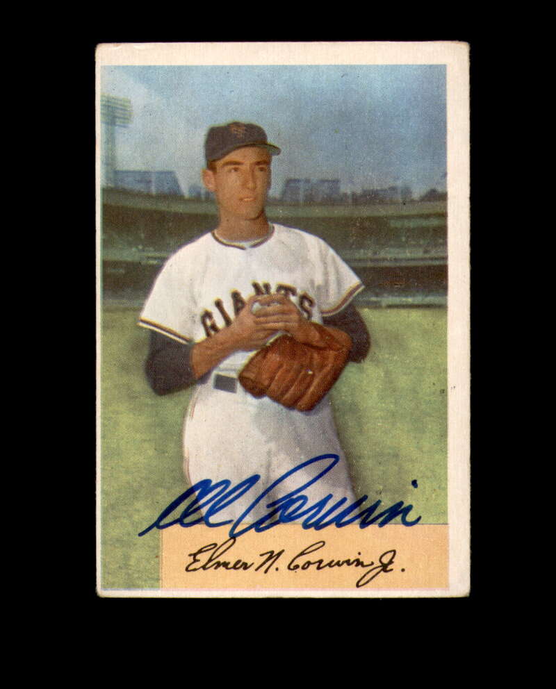 Al Corwin Signed 1954 Bowman New York Giants Autograph