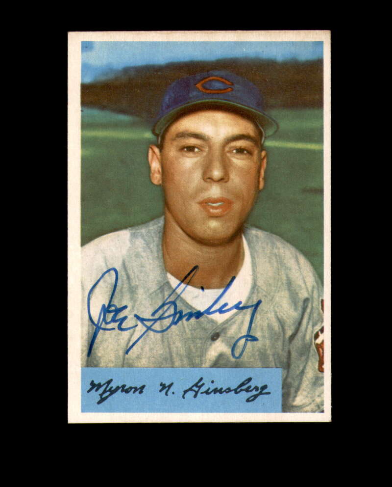 Joe Ginsberg Autograph 1954 Bowman Cleveland Signed