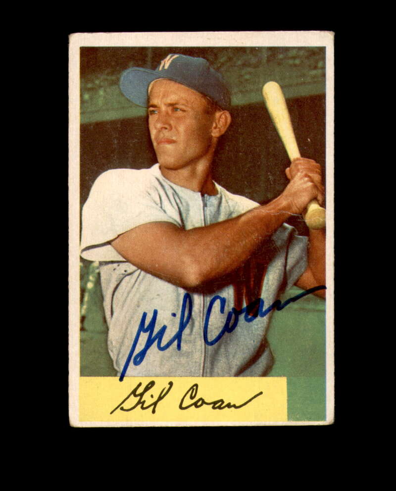 Gil Coan Autograph 1954 Bowman Washington Senators Signed
