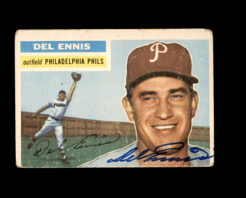Del Ennis Signed 1956 Topps Philadelphia Phillies Autographed
