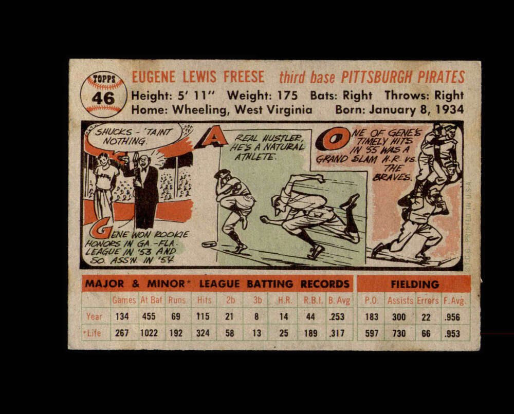 Gene Freese Autographed 1956 Topps Pittsburgh Pirates Signed