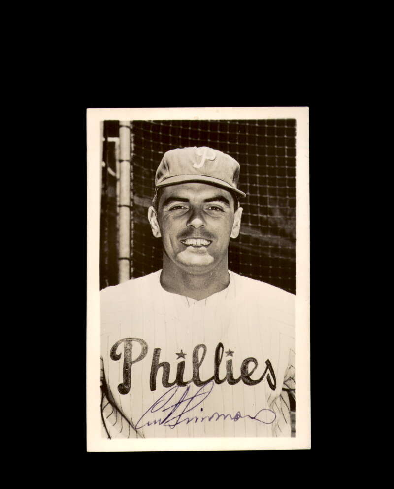 Curt Simmons Signed Vintage Photo Postcard Philadelphia Phillies Autograph