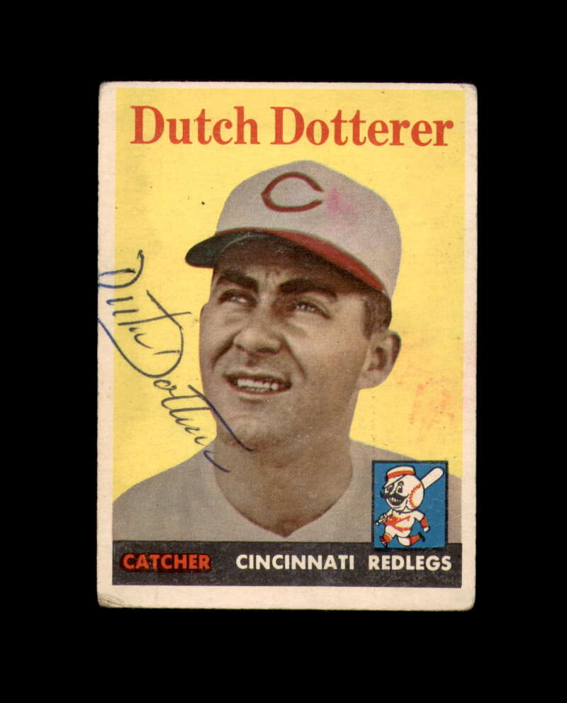 Dutch Dotterer Signed 1958 Topps Cincinnati Reds Autograph
