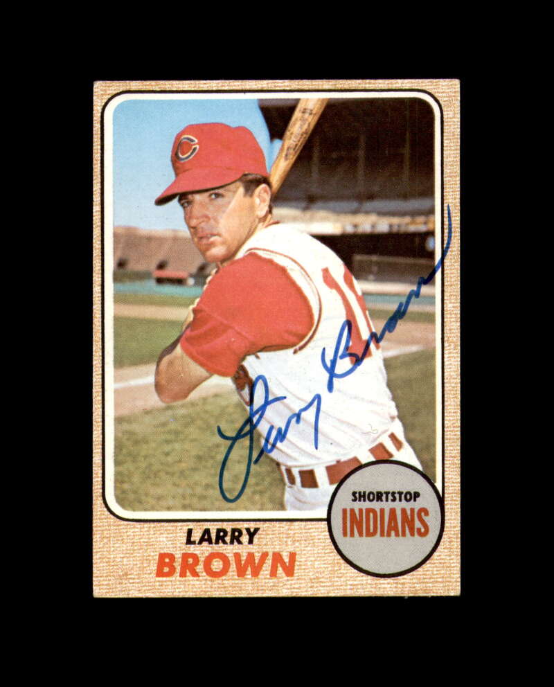 Larry Brown Signed Original 1968 Topps Cleveland Autograph