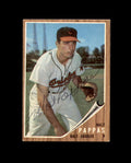 Milt Pappas Signed Authentic 1962 Topps Baltimore Orioles Autographed