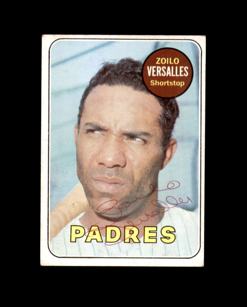Zoilo Versalles Signed Authentic 1969 Topps San Diego Padres Autograph