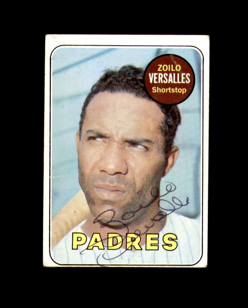Zoilo Versalles Signed Authentic 1969 Topps San Diego Padres Autographed