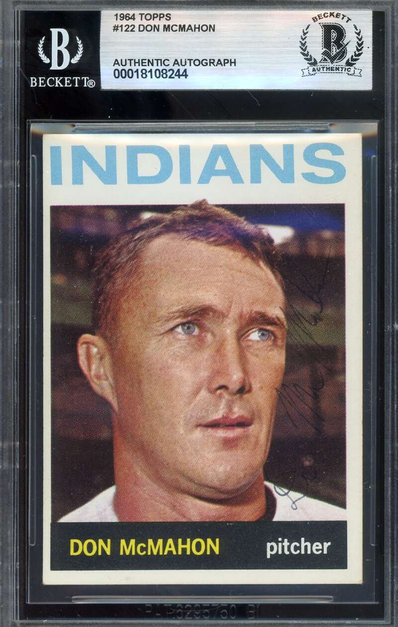 Don McMahon Beckett BAS Vintage Signed 1964 Topps Autograph