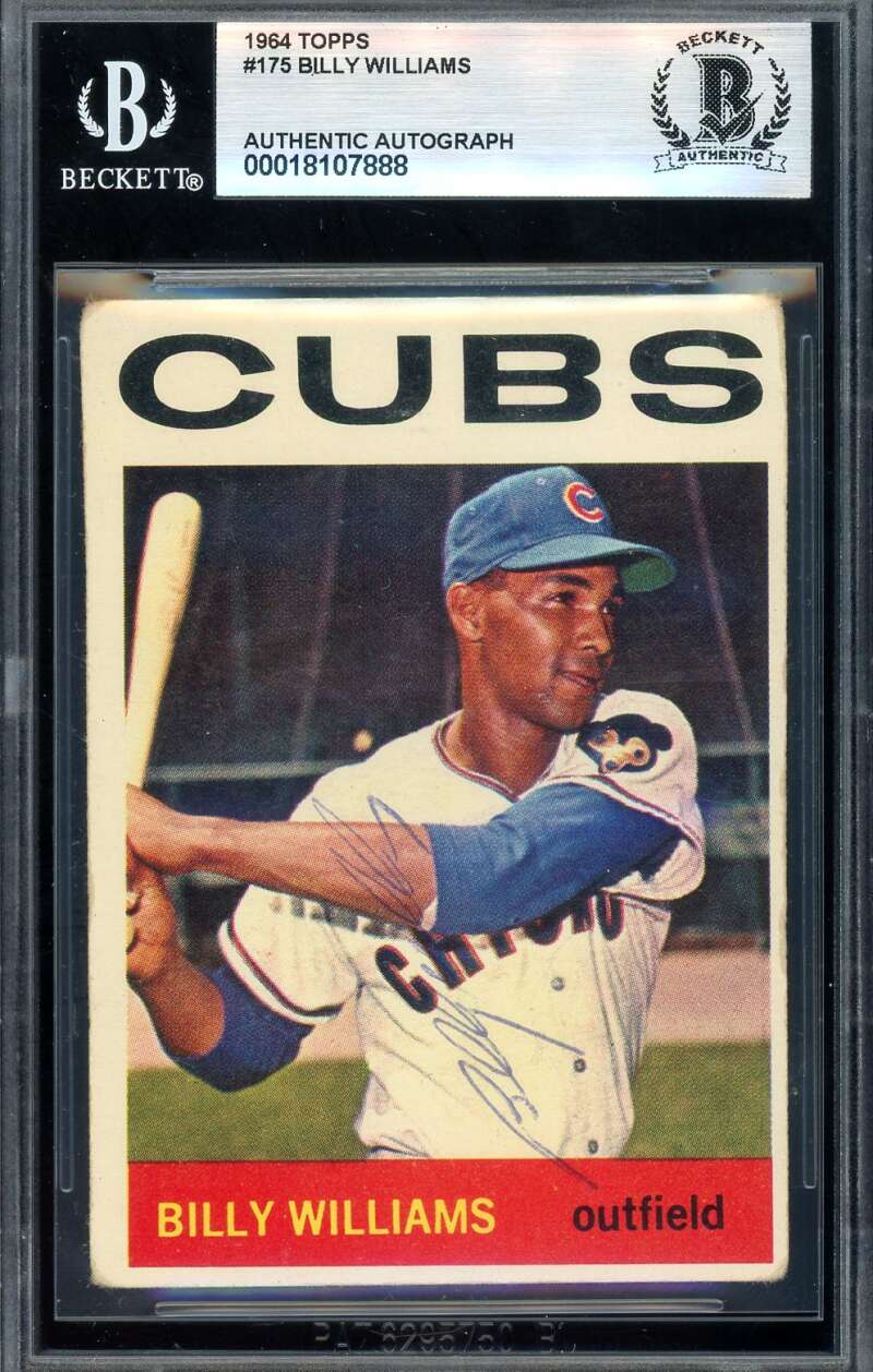 Billy Williams Beckett BAS Vintage Signed 1964 Topps Autograph Cubs
