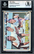 Brooks Robinson Beckett BAS Vintage Signed 1967 Topps The Champs Autograph