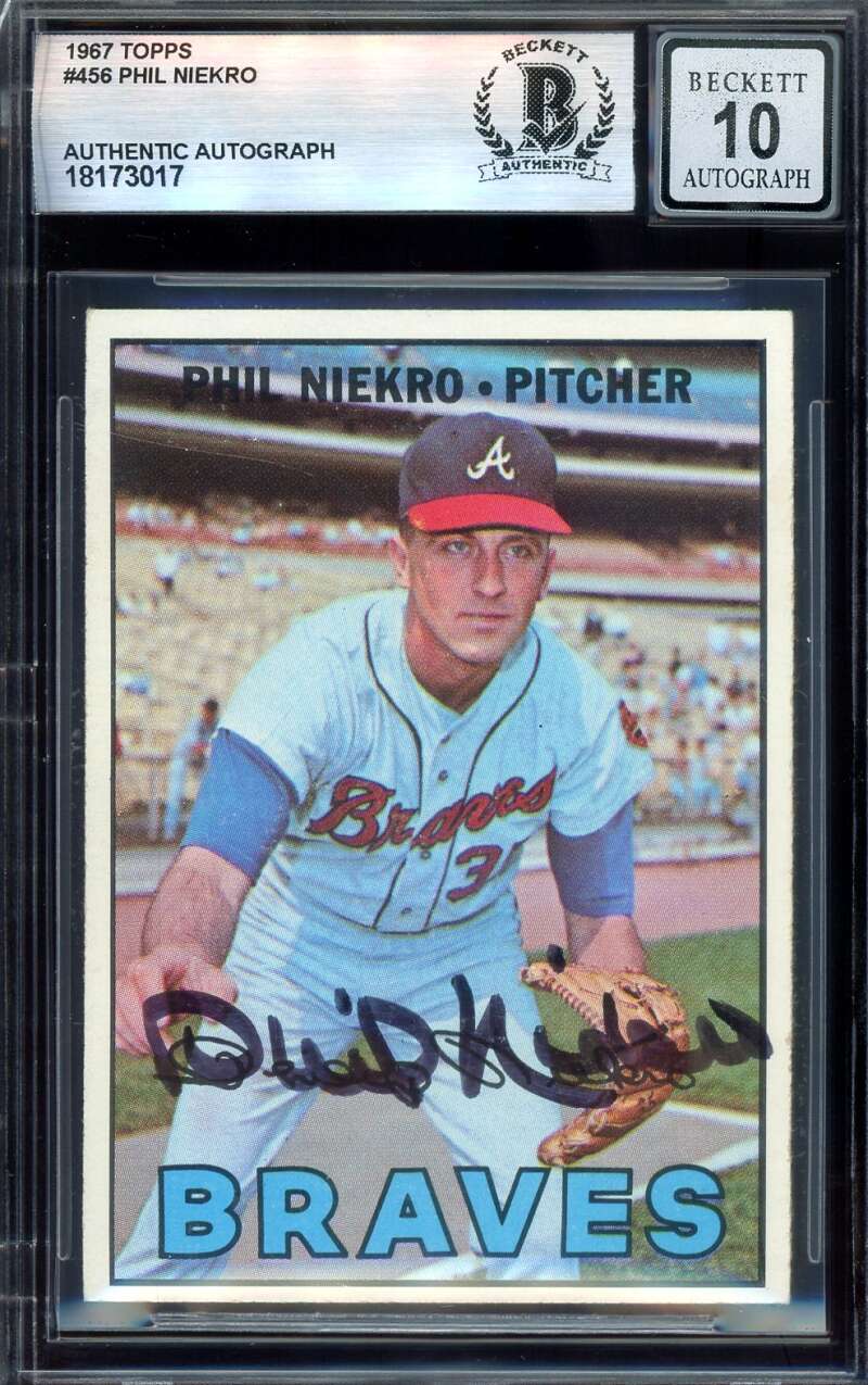 Phil Niekro Gem Mint 10 Beckett BAS Signed 1967 Topps Autograph