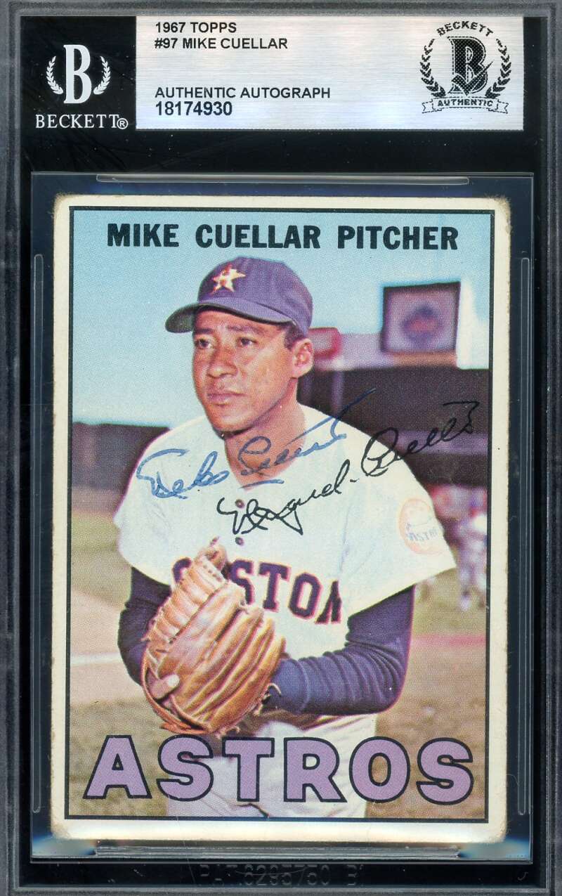 Mike Cuellar Beckett BAS Signed 1967 Topps Autograph