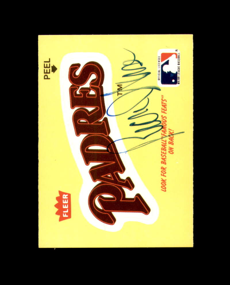 Rick Wise Signed 1986 Fleer Team Sticker San Diego Padres Autographed