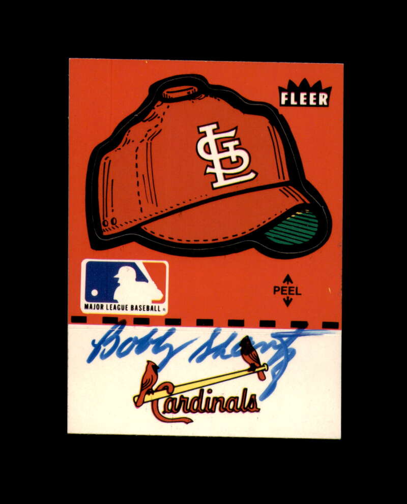 Bobby Shantz Signed 1980 Fleer Team Sticker St. Louis Cardinals Autograph