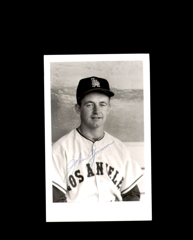 John James Signed Vintage Photo Postcard Los Angeles Angels Autograph