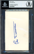 Leo Durocher Gem Mint 10 Beckett BAS Signed 3x5 Index Card Autograph