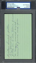 Hilton Smith PSA DNA Signed 3x5 Index Card With Bio Autograph