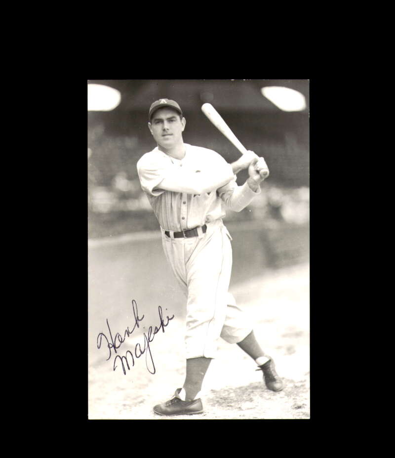 Hank Majeski Signed Photo Postcard Athletics Autographed
